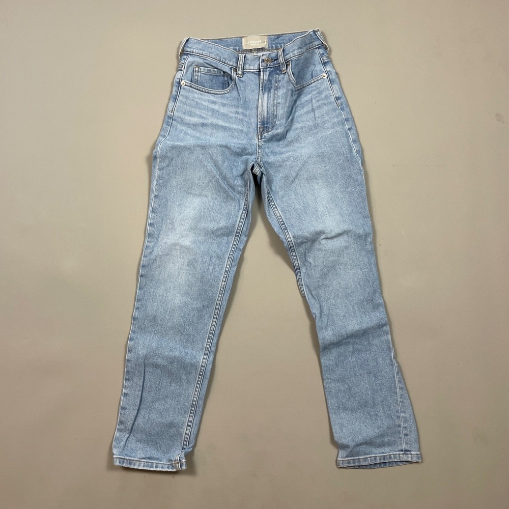 Everlane The Cheeky Jean High Rise Straight Leg Blue Denim Ankle Jeans 25